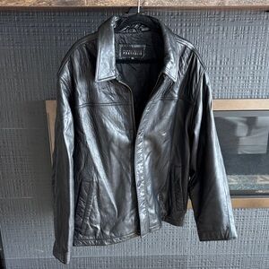 Perry Ellis Black Leather Jacket
